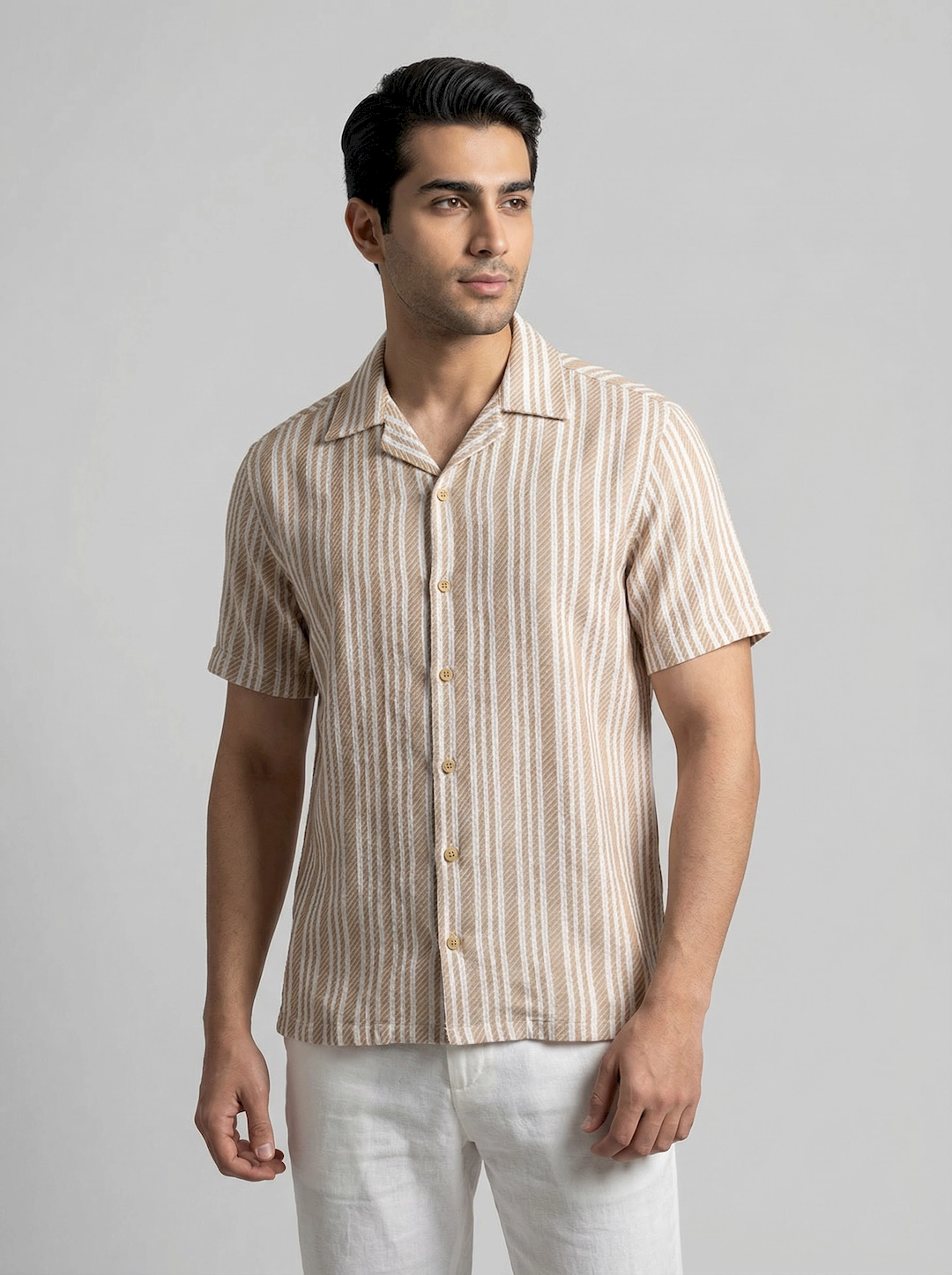 پیراهن کنفی راه راه مردانه 3850